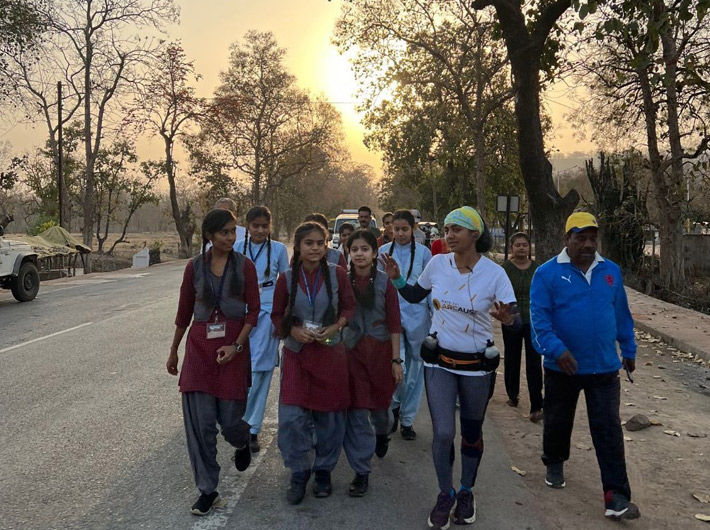 Gita Balakrishnan during her `1700 in 70` walk (Image courtesy: twitter.com/gita_ethos)