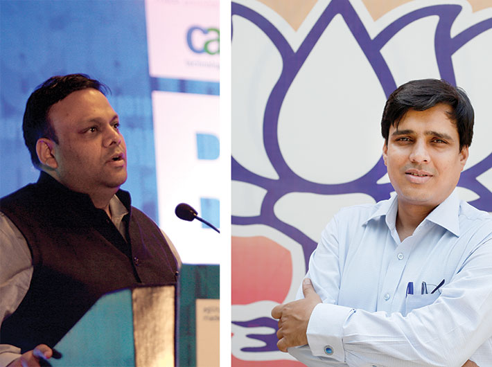 Arvind Gupta, convener (left) and Vinit Goenka, co-convener (right) of BJP’s national information technology (IT) cell