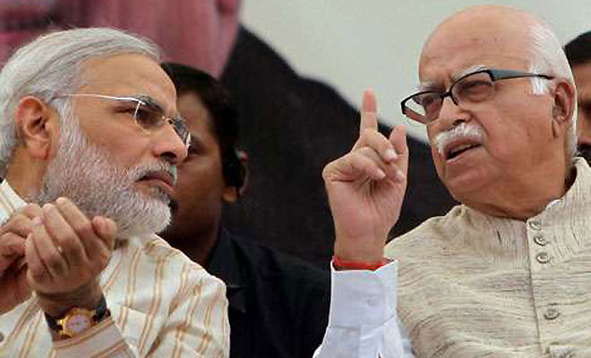 Narendra Modi (left) with LK Advani: the Goa national executive meet of the BJP is formally marking the eclipse of the Advani era by the Modi phenomenon.