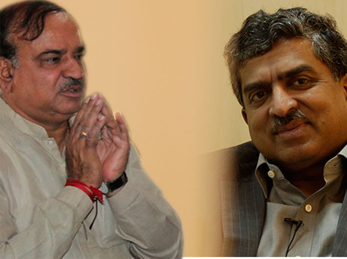 With 2.14 lakh new voters registered in Bangalore South constituency, it`s a tough fight between BJP’s Ananth Kumar (left) and Congress`s Nandan Nilekani (right).