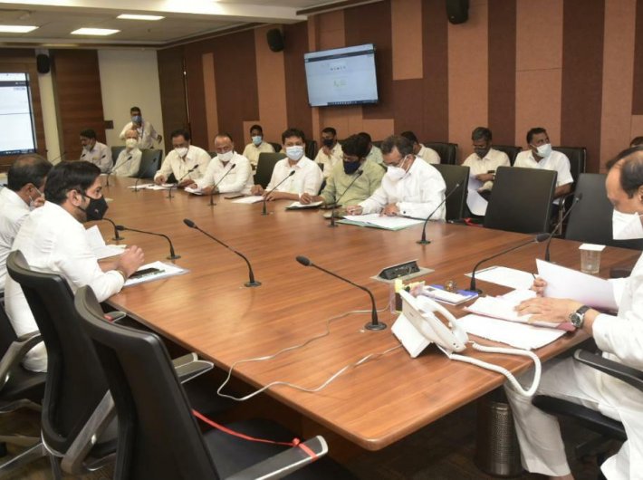 Deputy CM Ajit Pawar chairing the meeting in Mumbai on Wednesday