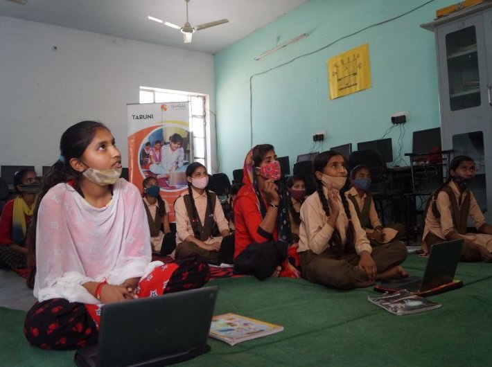 Students of Digital and Life Skills Awareness class at Alwar, Rajasthan