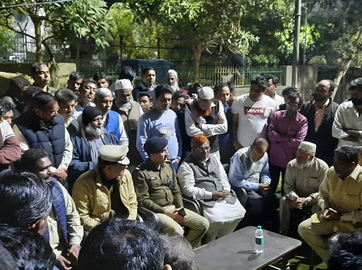 Delhi police officials have been holding meetings with Aman Committees in various localities (Photo courtesy: Delhi Police)