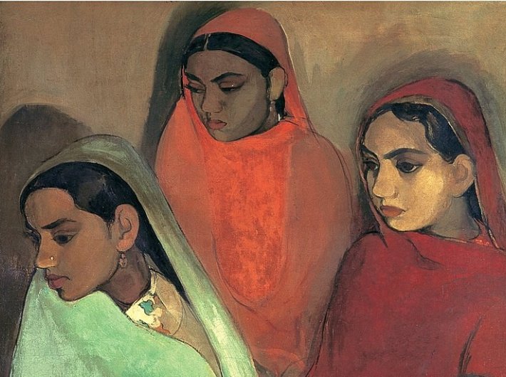 `Three Girls` (detail) By Amrita Sher-Gil (Courtesy Google Cultural Institute via Wikimedia commons)