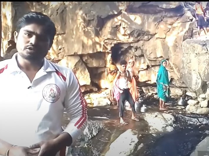 Arjun Pawra in a video about the water shortage in villages