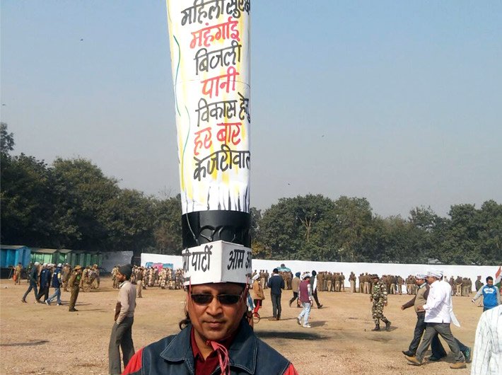 AAP supporter at Ramlila Ground in Delhi says it all
