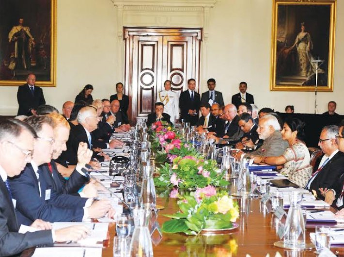 Prime minister Narendra Modi meeting Australian CEOs in Melbourne on November 18