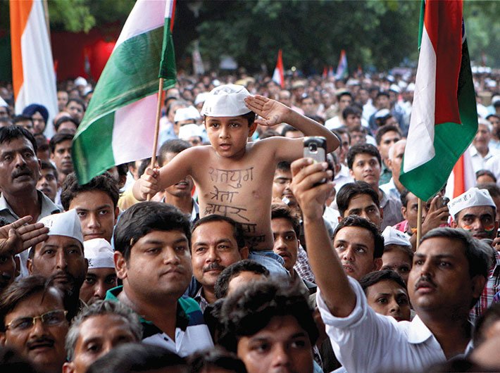 With the Anna Hazare-led movement, people came out in the streets to demand an effective law against corruption