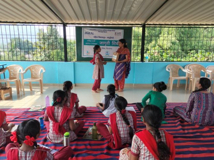 A menstrual hygiene and awareness program organised in Raigad by Hikal Ltd.