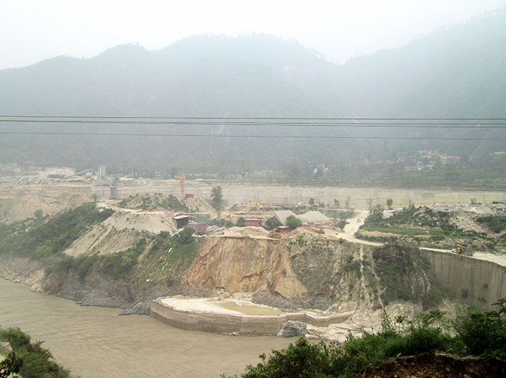 After flood, a dam being built in Srinagar, Uttarakhand