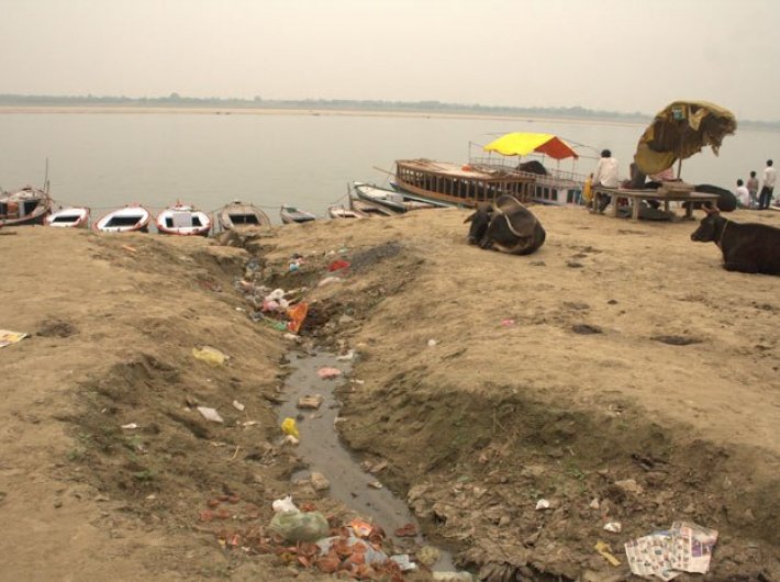 Sewage water entering Ganga in Varanasi