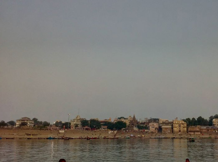 A view of many ghats along the Ganga in Varanasi (Photo: GN)