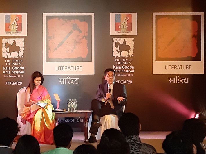 Dhananjay Chandrachud while speaking at David Sasoon Library at the Kala Ghoda Arts Festival