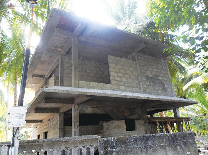 A house under construction in Kavaratti islands, Lakshadweep. 