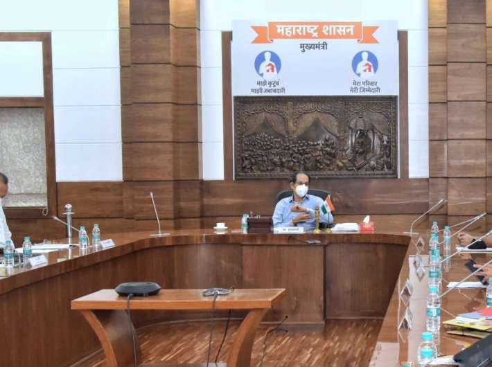 Chief minister Uddhav Thackeray chairing the meeting on Thursday
