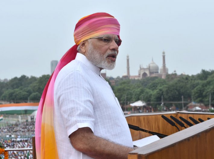 PM Narendra Modi delivering his Independence Day address from the Red Fort