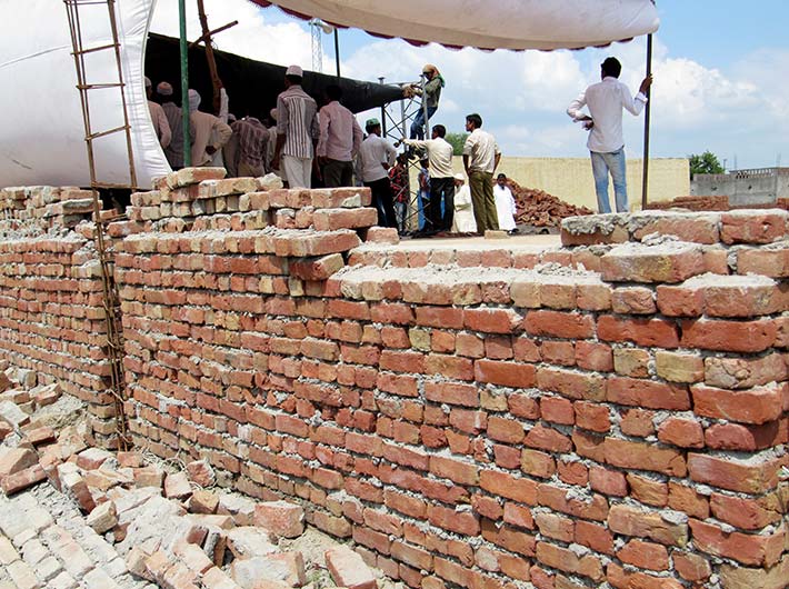 At Kadalpur, the mosque wall in contention: While villagers claim SDM Durga Shakti Nagpal demolished the wall, the district magistrate has said in his report that some villagers razed it.