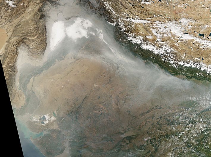 Fog and haze along the Himalaya (Courtesy: NASA)
