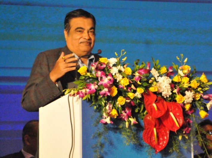Gadkari addresses the National Conference on Investment Opportunities in Highways, Transport and Logistics in Mumbai on Friday