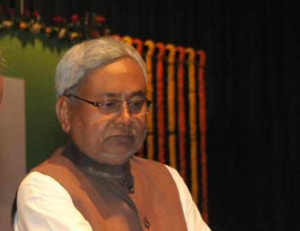 File photo of Bihar Chief Minister Nitish Kumar, who turns around to support women`s quota bill