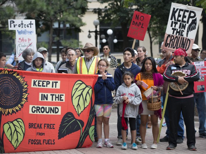A rally at St. Paul, Minnesota against the Dakota Access Pipeline on September 13.