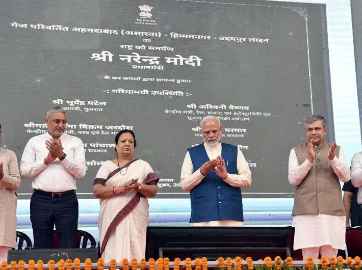 Prime minister Narendra Modi inaugurating a clutch of projects in Ahmedabad this week