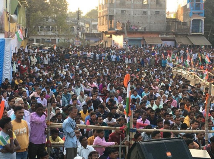 The scene from a Trinamool rally in Ranibandh in Puruliya district of West Bengal (Photo courtesy: @AITCofficial) Image for representative purpose only