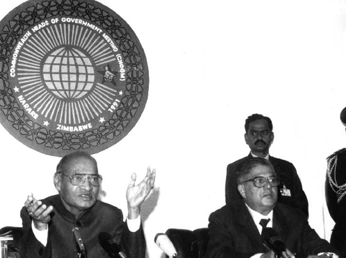 The author with former prime minister PV Narasimha Rao