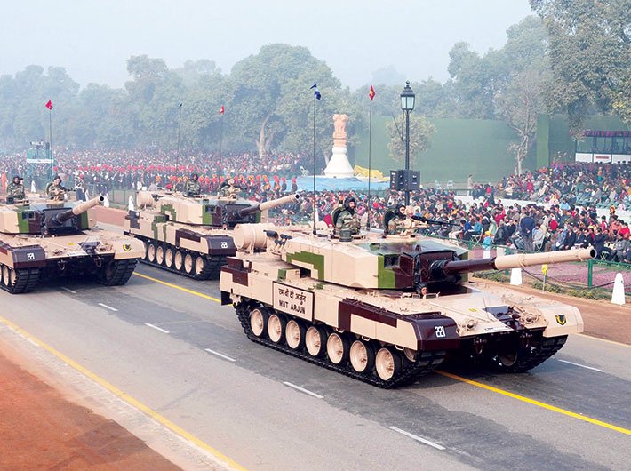 The MBT Arjun during full dress rehearsal for the Republic Day Parade 2010.