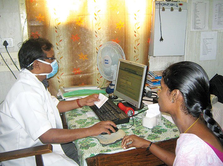 Dr Jayarman at Tambaram government hospital source Suganthi, a patient’s medical history, medicines prescribed and treatment recommended at the click of a mouse.