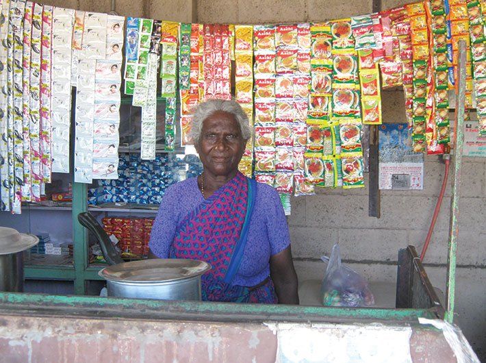 Anjammal runs a tea shop at Pallikaranai. Her house and tea stall was submerged in December floods. However, Anjammal has no grudges against the ruling party. She was happy to receive a mixer-grinder and a fan from Amma’s government last year.
