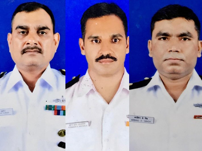 (From Left) Krishan Kumar MCPO (master petty chief officer)I, Surinder Kumar MCPO II & AK Singh MCPO II