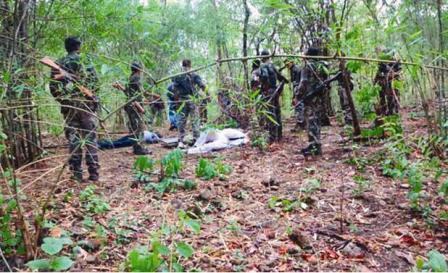 The bodies of the Congressmen killed in the recent Maoist attack in Sukma, Chhattisgarh(file photo)