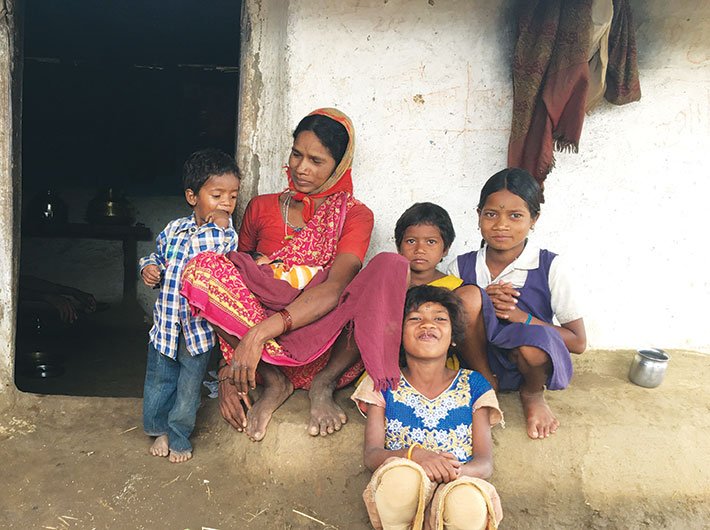 Bhadiya with her five children. (Photo by Archana Mishra)