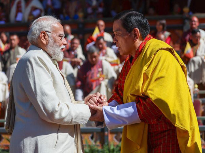 PM Narendra Modi participates in the programme to celebrate the 70th Birth Anniversary of His Majesty the Fourth Druk Gyalpo at Changlimethang Celebration Ground in Thimphu, Bhutan on Tuesday PM Narendra Modi participates in the programme to celebrate the 70th Birth Anniversary of His Majesty the Fourth Druk Gyalpo at Changlimethang Celebration Ground in Thimphu, Bhutan on Tuesday