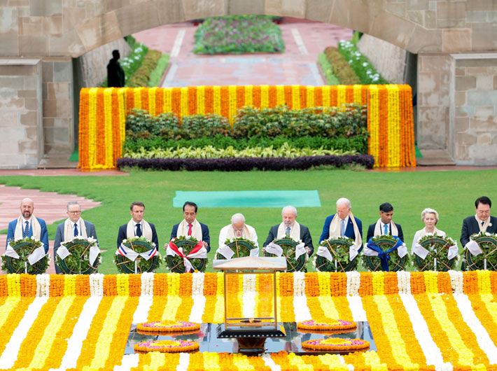 G20 leaders pay homage to Mahatma at Rajghat