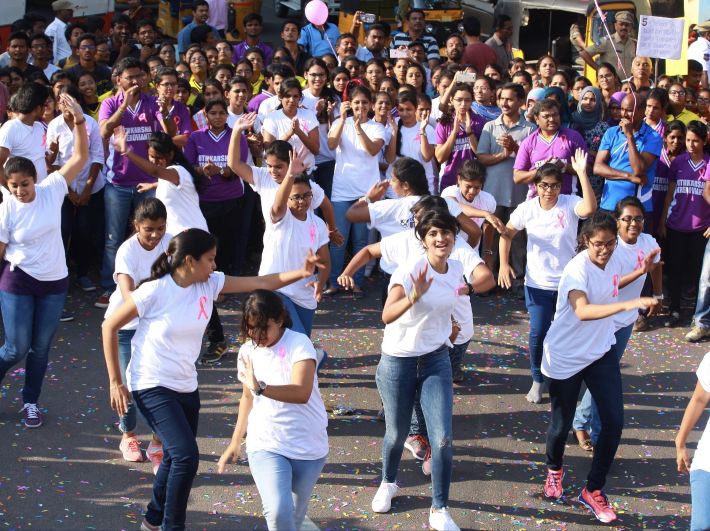A `pink ribbon walk` near Hyderabad to raise awareness about breast cancer (File Photo: Courtesy Ushalakshmi Breast Cancer Foundation)