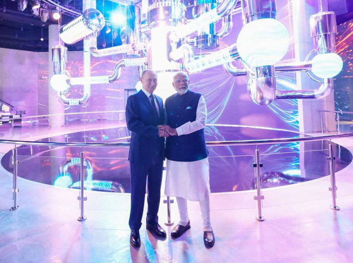 PM Modi visits Rosatom Pavilion at VDNKh in Moscow